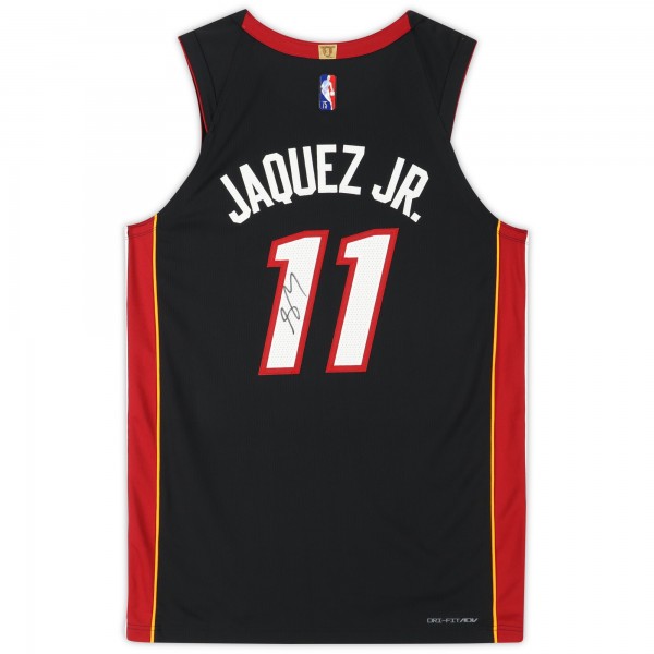 Игровая джерси Jaime Jaquez Jr. Miami Heat Autographed Fanatics Authentic Nike Black Icon Authentic