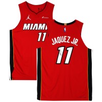 Игровая джерси Jaime Jaquez Jr. Miami Heat Autographed Fanatics Authentic Jordan Brand Red Statement Authentic