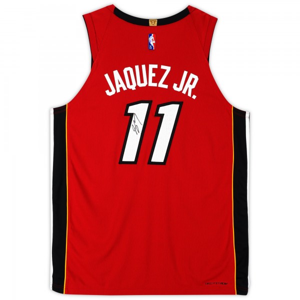 Игровая джерси Jaime Jaquez Jr. Miami Heat Autographed Fanatics Authentic Jordan Brand Red Statement Authentic