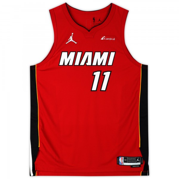 Игровая джерси Jaime Jaquez Jr. Miami Heat Autographed Fanatics Authentic Jordan Brand Red Statement Authentic