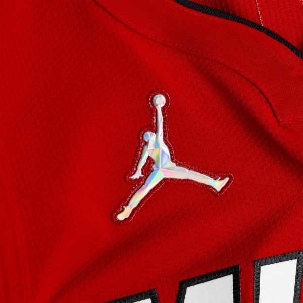 Игровая джерси Jaime Jaquez Jr. Miami Heat Autographed Fanatics Authentic Jordan Brand Red Statement Authentic