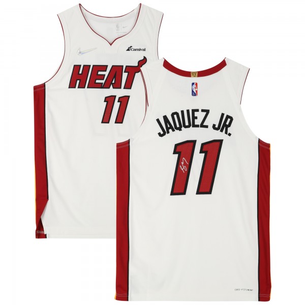 Игровая джерси Jaime Jaquez Jr. Miami Heat Autographed Fanatics Authentic Nike White Association Authentic