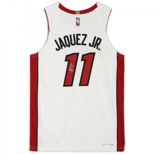 Игровая джерси Jaime Jaquez Jr. Miami Heat Autographed Fanatics Authentic Nike White Association Authentic