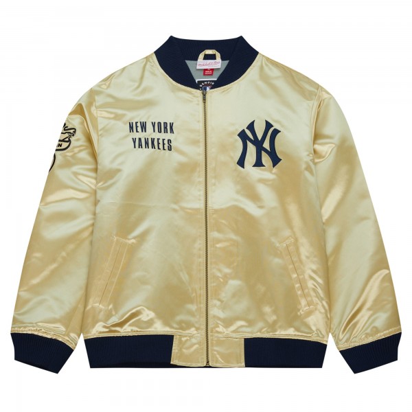 New York Yankees Mitchell & Ness Gold OG 2.0 Lightweight Satin Full-Zip Jacket