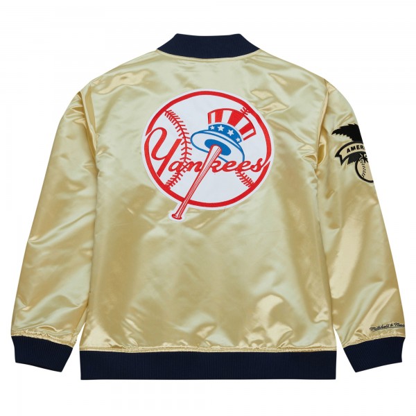 New York Yankees Mitchell & Ness Gold OG 2.0 Lightweight Satin Full-Zip Jacket