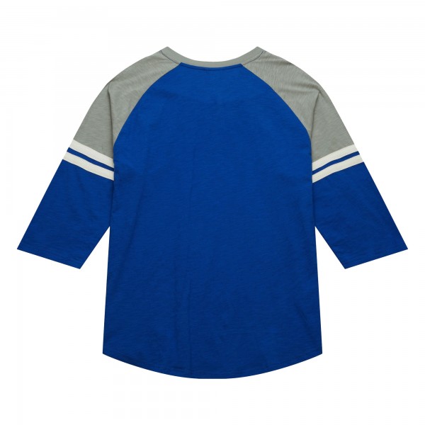 Los Angeles Dodgers Mitchell & Ness Royal Cooperstown Collection Legendary Raglan Slub Henley 3/4-Sleeve T-Shirt