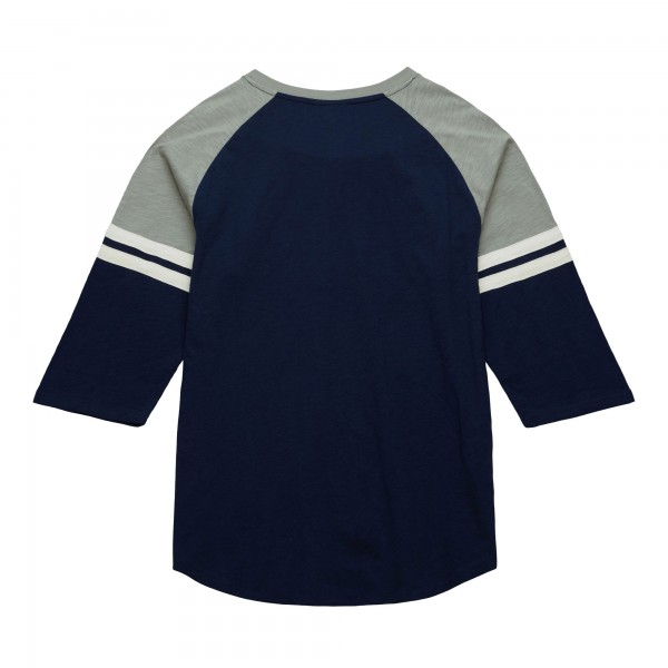 New York Yankees Mitchell & Ness Navy Cooperstown Collection Legendary Raglan Slub Henley 3/4-Sleeve T-Shirt