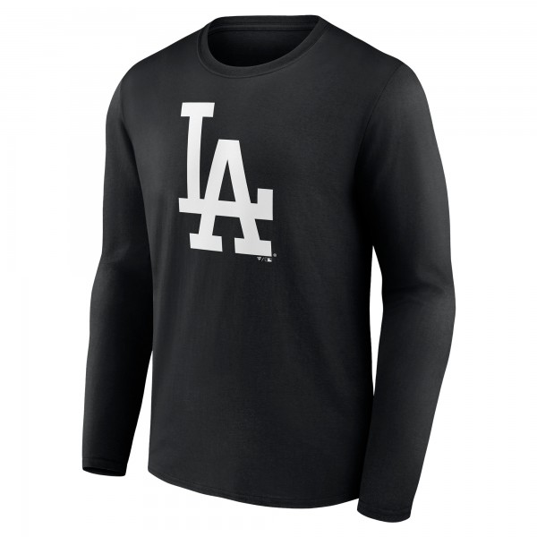 Los Angeles Dodgers Black Monochrome Personalized Name & Number Long Sleeve T-Shirt
