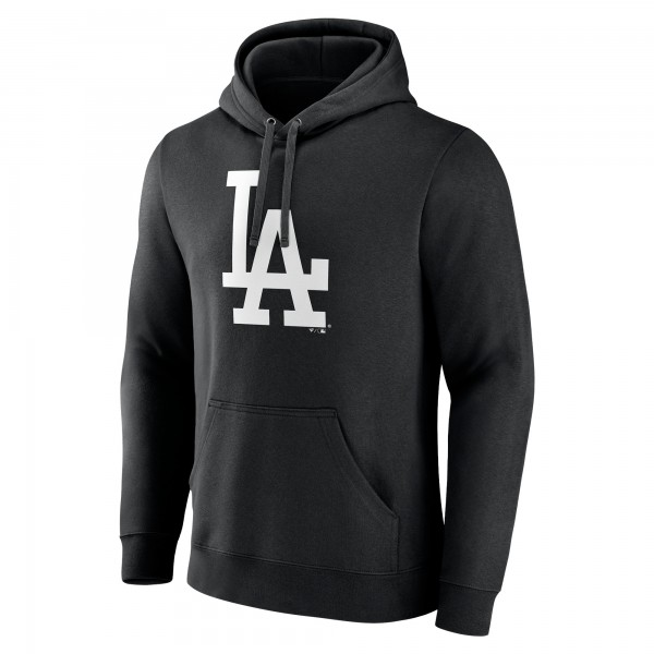 Los Angeles Dodgers Black Monochrome Personalized Name & Number Pullover Hoodie