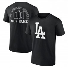 Los Angeles Dodgers Black Monochrome Personalized Name & Number T-Shirt
