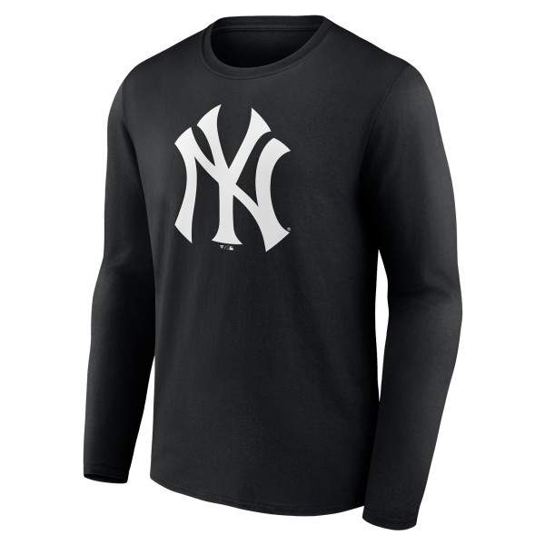 New York Yankees Black Monochrome Personalized Name & Number Long Sleeve T-Shirt