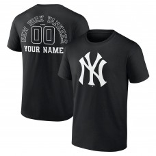 New York Yankees Black Monochrome Personalized Name & Number T-Shirt