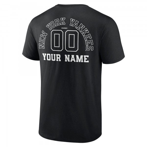 New York Yankees Black Monochrome Personalized Name & Number T-Shirt