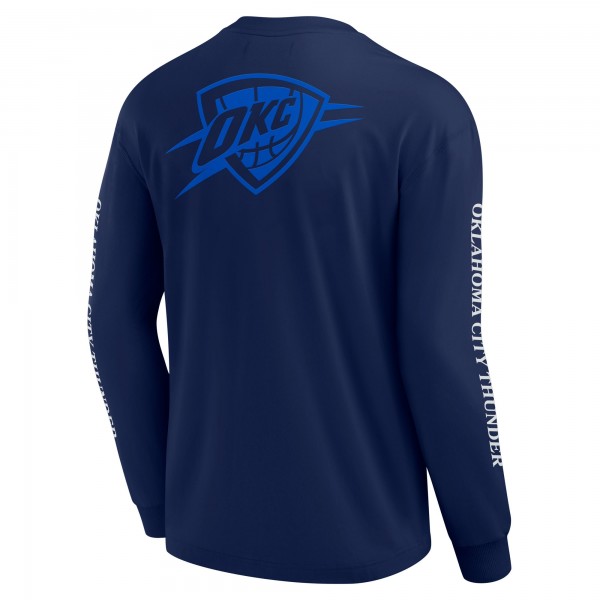 Футболка с длинным рукавом Oklahoma City Thunder Fanatics Navy Elements Strive