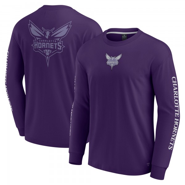 Футболка с длинным рукавом Charlotte Hornets Purple Elements Strive