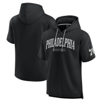 Philadelphia 76ers Fanatics Black Elements Ready Short Sleeve Pullover Hoodie