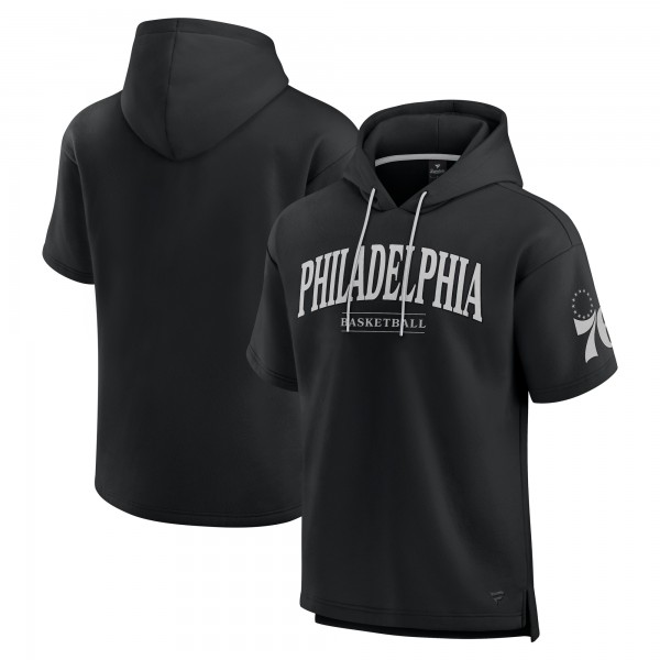 Philadelphia 76ers Fanatics Black Elements Ready Short Sleeve Pullover Hoodie