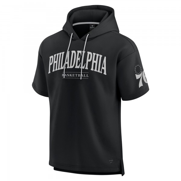 Philadelphia 76ers Fanatics Black Elements Ready Short Sleeve Pullover Hoodie
