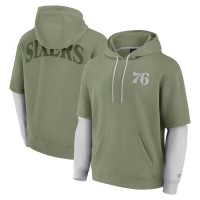 Philadelphia 76ers Fanatics Olive Elements Sleek Pullover Hoodie