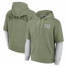Philadelphia 76ers Fanatics Olive Elements Sleek Pullover Hoodie