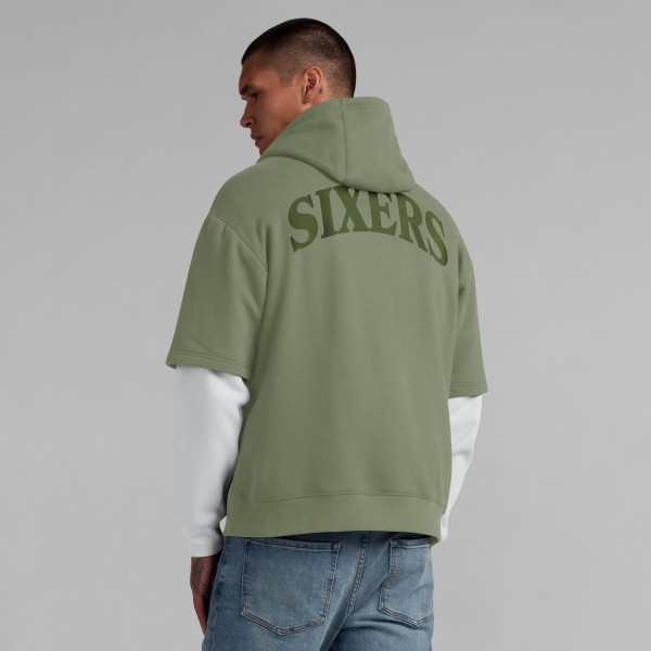 Philadelphia 76ers Fanatics Olive Elements Sleek Pullover Hoodie