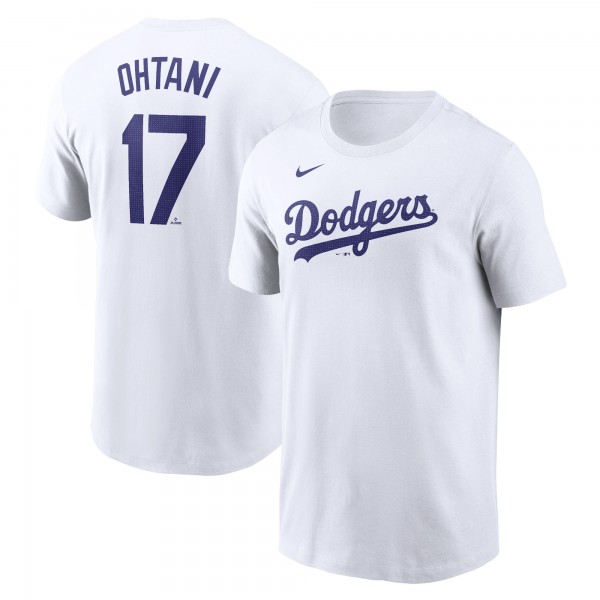 Los Angeles Dodgers Shohei Ohtani Nike White 2024 Fuse Name & Number T-Shirt