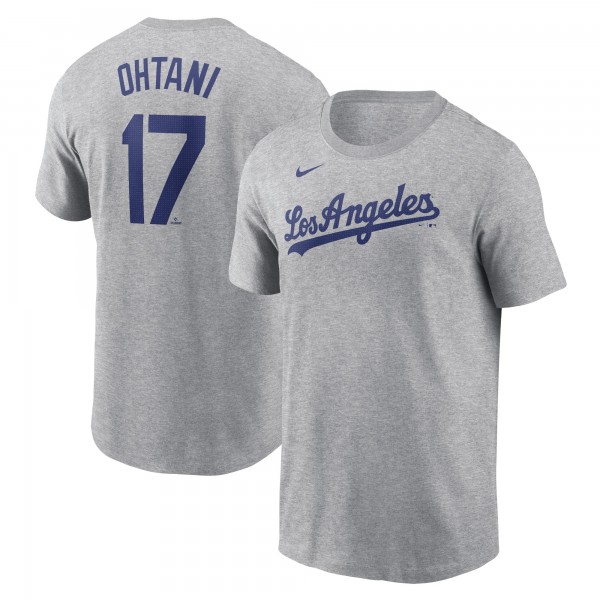 Los Angeles Dodgers Shohei Ohtani Nike Gray 2024 Fuse Name & Number T-Shirt