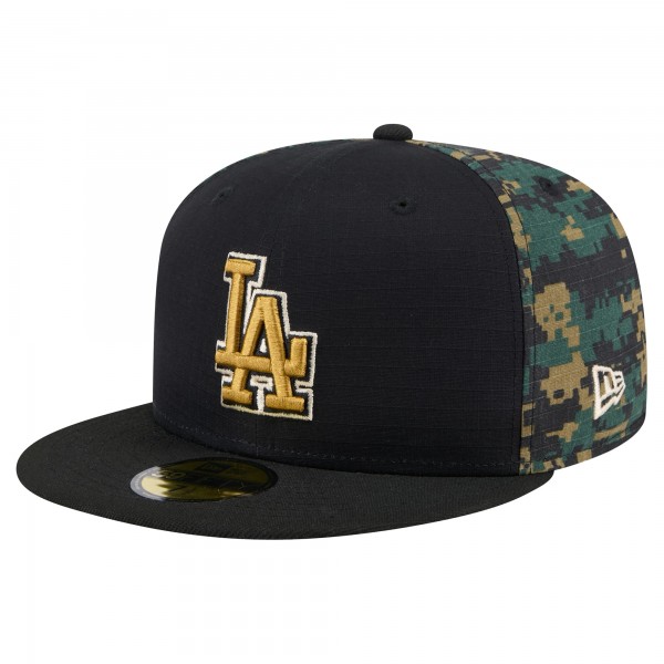 Бейсболка Los Angeles Dodgers New Era Black Digi Camo 59FIFTY