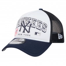 Бейсболка New York Yankees New Era White Retro Wordmark 9FORTY A-Frame Trucker