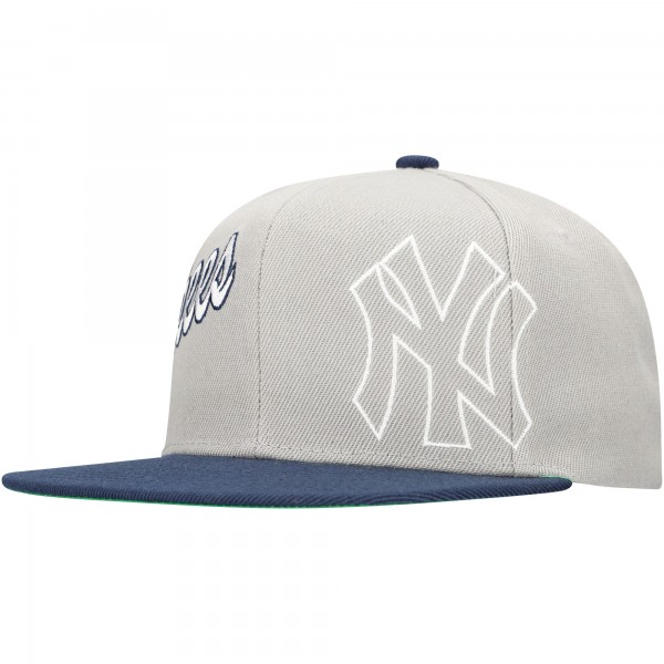 New York Yankees Mitchell & Ness Gray Knock Out Panel Snapback Hat