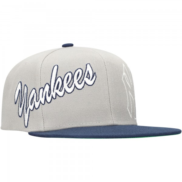 New York Yankees Mitchell & Ness Gray Knock Out Panel Snapback Hat