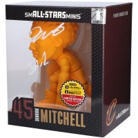 Donovan Mitchell Cleveland Cavaliers Autographed Fanatics Authentic smALL-STARS Minis Rare Yellow Chase Variant 6 Vinyl Figurine with Spida Inscription