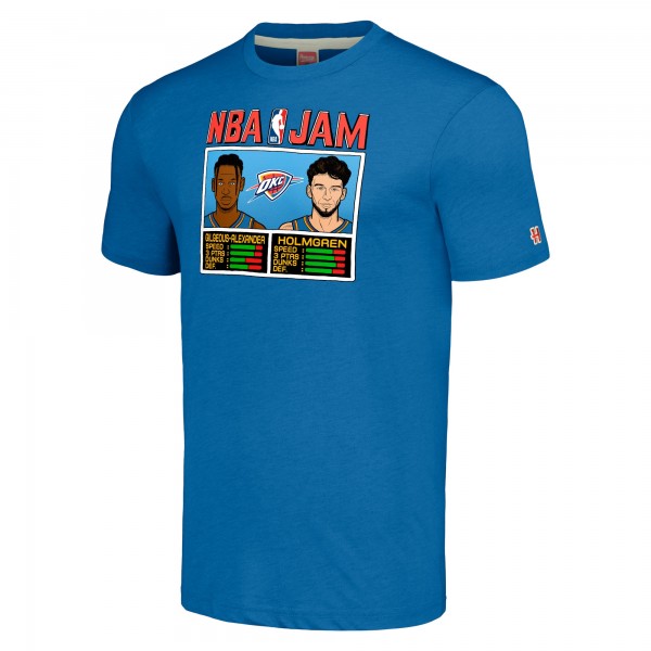 Футболка Unisex Oklahoma City Thunder Shai Gilgeous-Alexander & Chet Holmgren Homage Blue NBA Jam Tri-Blend