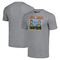 Unisex New York Knicks Jalen Brunson & Josh Hart Homage Gray NBA Jam Tri-Blend T-Shirt