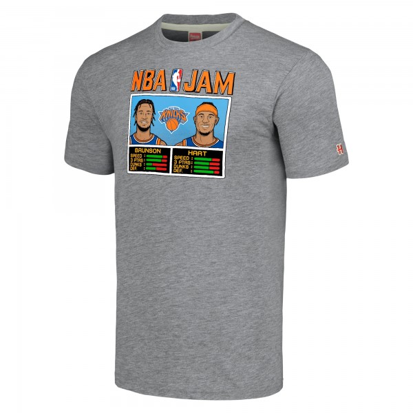 Unisex New York Knicks Jalen Brunson & Josh Hart Homage Gray NBA Jam Tri-Blend T-Shirt