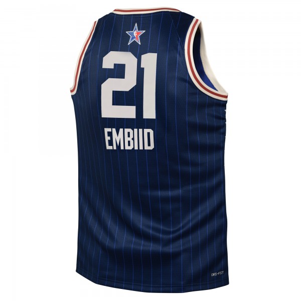 Игровая джерси Подростковая Joel Embiid Jordan Brand Navy 2024 NBA All-Star Game Swingman