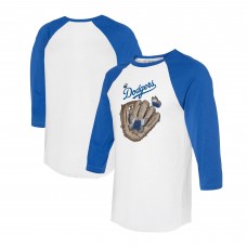 Unisex Los Angeles Dodgers Tiny Turnip White/Royal Butterfly Glove 3/4-Sleeve Raglan T-Shirt