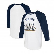 Unisex New York Yankees Tiny Turnip White/Navy Gnomes 3/4-Sleeve Raglan T-Shirt