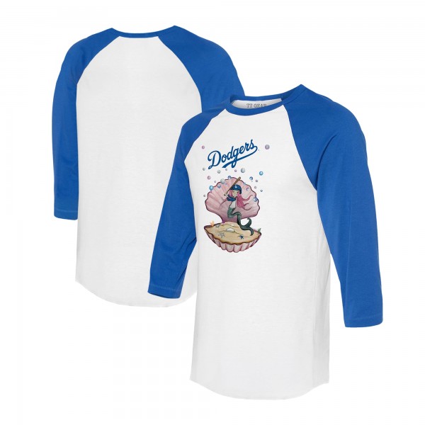 Unisex Los Angeles Dodgers Tiny Turnip White/Royal Mermaid 3/4-Sleeve Raglan T-Shirt