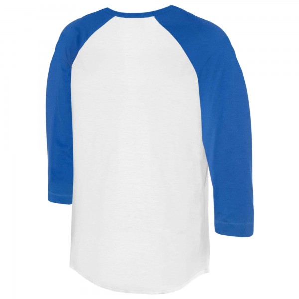 Unisex Los Angeles Dodgers Tiny Turnip White/Royal Race Car 3/4-Sleeve Raglan T-Shirt