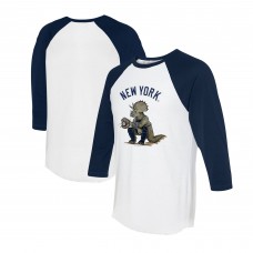 Unisex New York Yankees Tiny Turnip White/Navy Triceratops 3/4-Sleeve Raglan T-Shirt