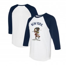 Unisex New York Yankees Tiny Turnip White/Navy 2024 Year of the Dragon 3/4-Sleeve Raglan T-Shirt