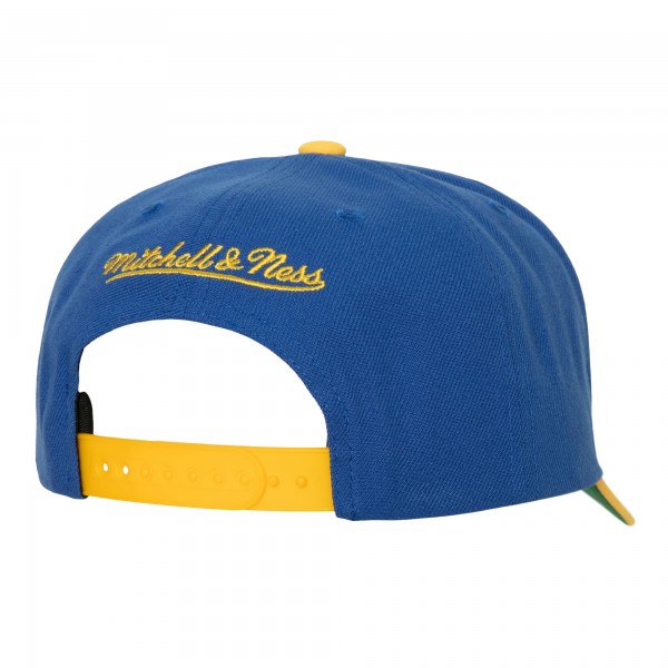 Golden State Warriors Mitchell & Ness Royal/Gold Soul XL Logo Pro Crown Snapback Hat