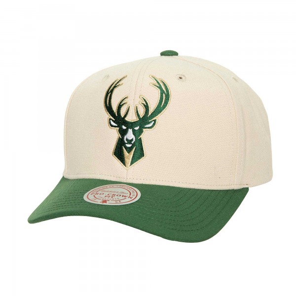 Бейсболка Milwaukee Bucks Mitchell & Ness Soul XL Logo Pro Crown - Cream/Hunter Green