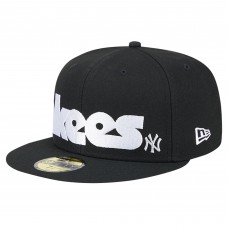 Бейсболка New York Yankees New Era Black Checkered Undervisor 59FIFTY