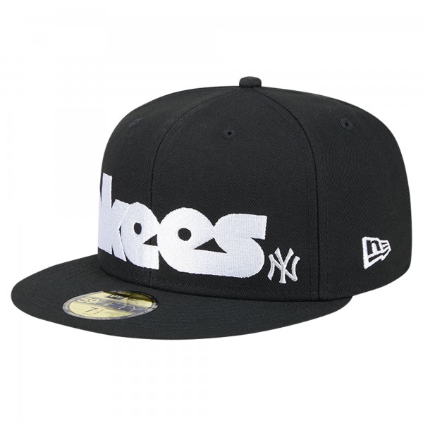 Бейсболка New York Yankees New Era Black Checkered Undervisor 59FIFTY