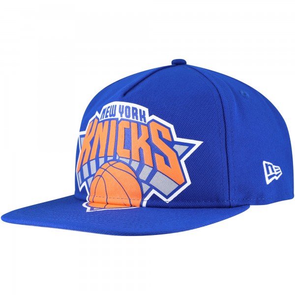 New York Knicks New Era Blue Oversized Puff Print Logo Golfer Snapback Hat
