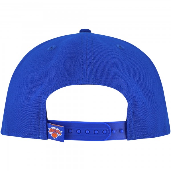 New York Knicks New Era Blue Oversized Puff Print Logo Golfer Snapback Hat