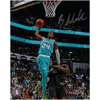 Brandon Miller Charlotte Hornets Autographed Fanatics Authentic 8 x 10 Dunk In Teal Photograph