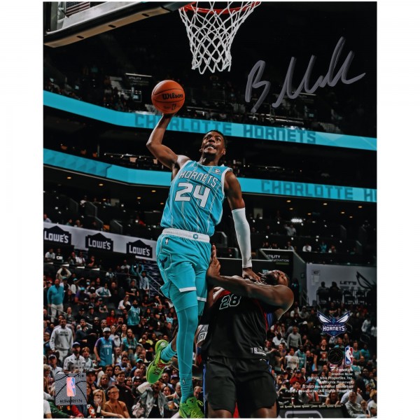 Brandon Miller Charlotte Hornets Autographed Fanatics Authentic 8 x 10 Dunk In Teal Photograph